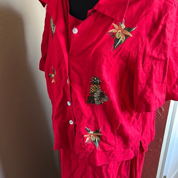 Vintage plus size tropical dress with jacket - Picture 3 of 14